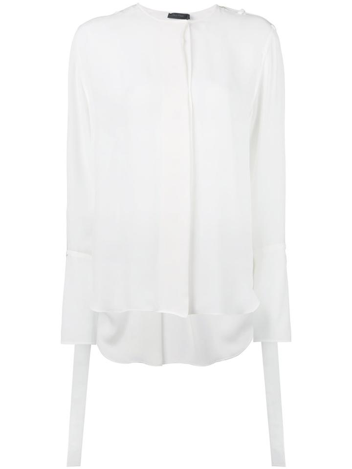Calvin Klein Collection - Concealed Fastening Sheer Shirt - Women - Silk - 42, White, Silk