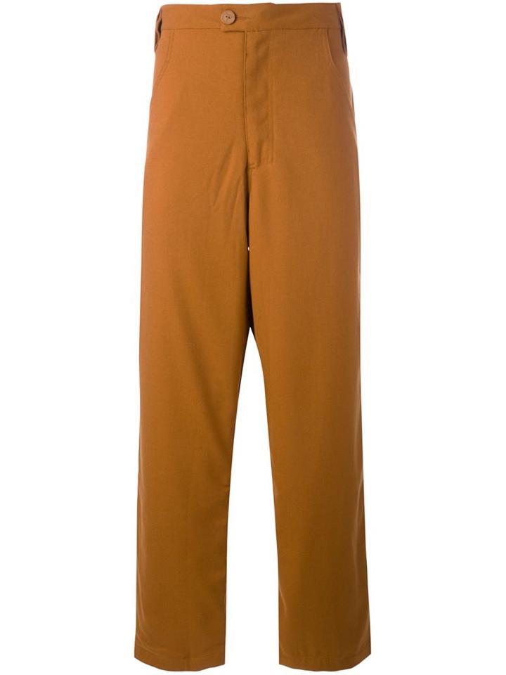 Telfar Loose Fit Trousers, Men's, Size: 32, Brown, Polyester/spandex/elastane