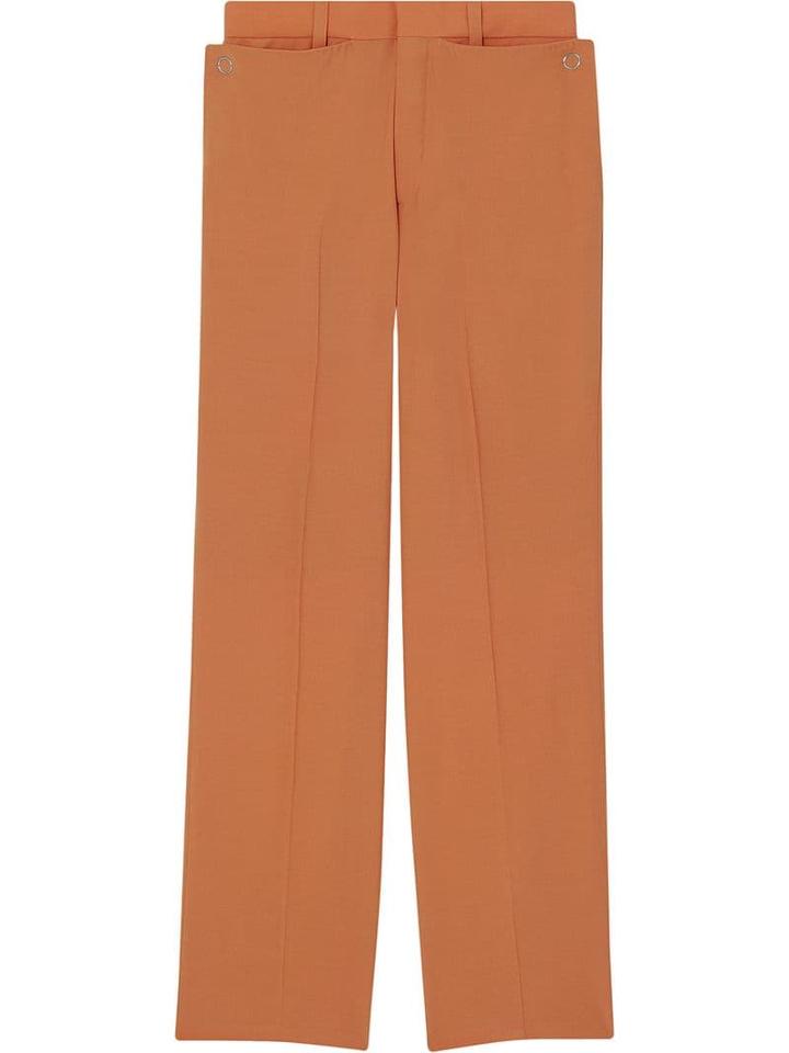 Burberry Buttoned Wide-leg Trousers - Orange