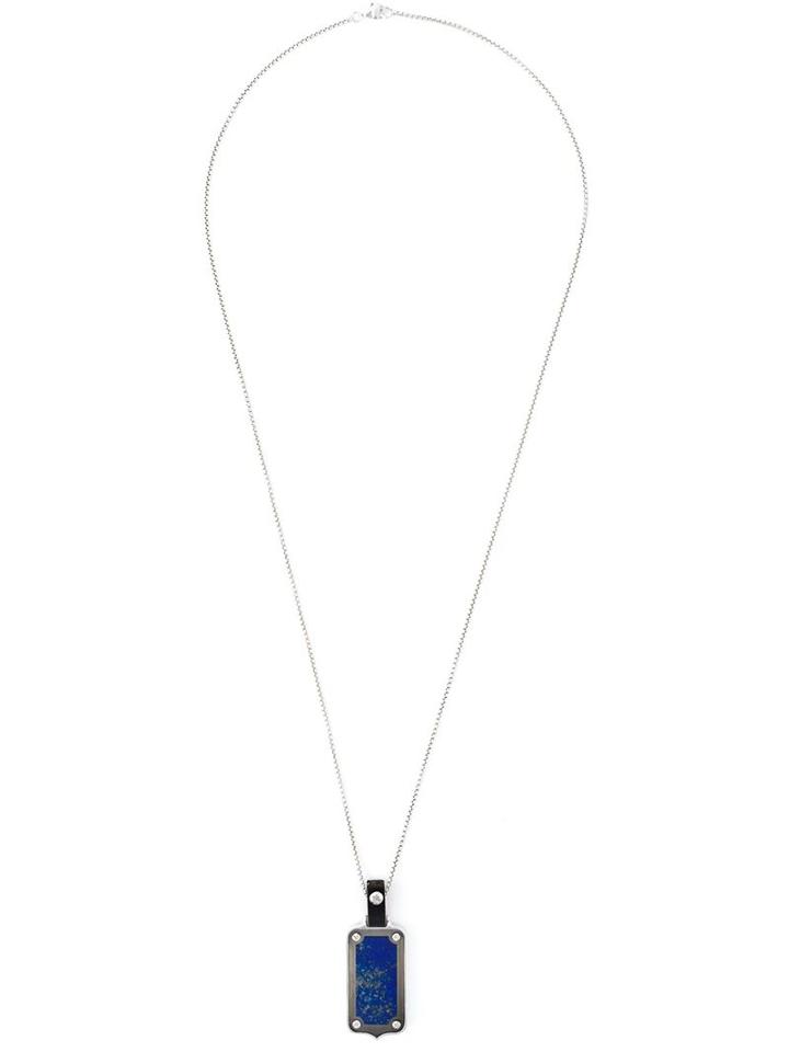 Stephen Webster Dog Tag Pendant Necklace, Men's, Metallic
