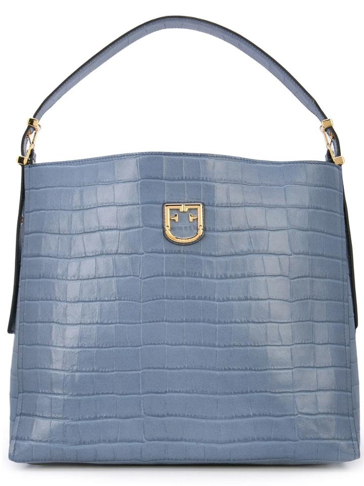 Furla Logo Plaque Tote - Blue