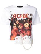 Tiger In The Rain Cropped Ac/dc T-shirt - White