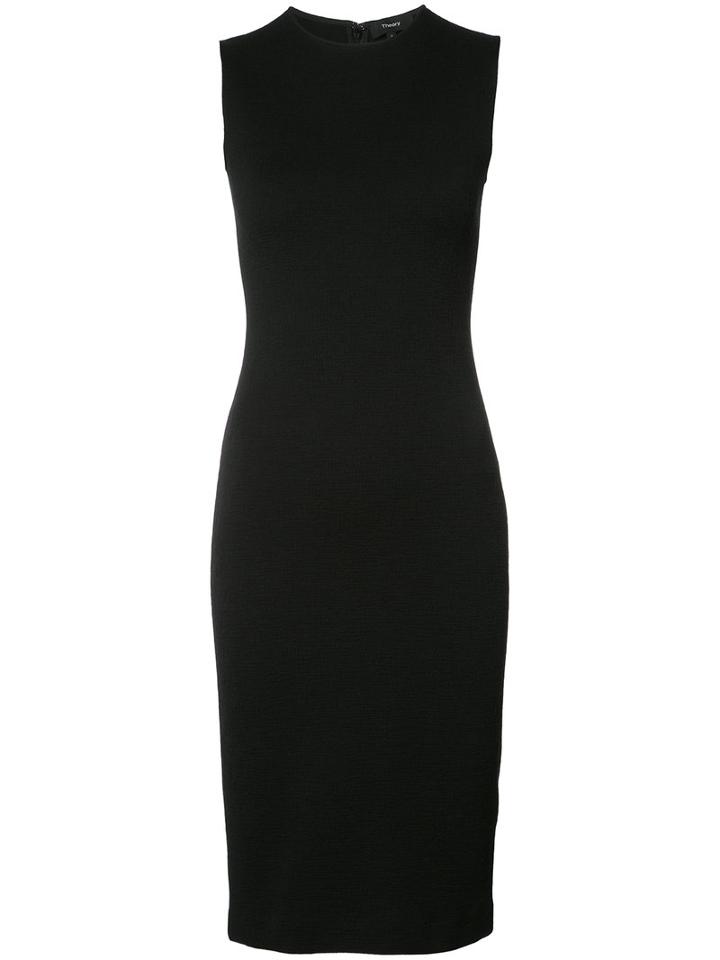 Theory Sleeveless Stretch Dress, Women's, Size: Medium, Black, Cotton/polyamide/spandex/elastane