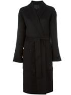 Alexander Wang Belted Robe Coat, Women's, Size: Xs, Black, Polyester/rayon/wool