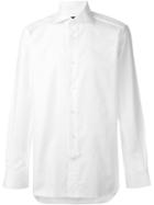 Ermenegildo Zegna Cutaway Collar Shirt, Men's, Size: 44, White, Cotton