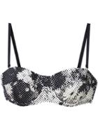 Malia Mills Dots Print Classic Bikini Top, Women's, Size: 32b, Black, Polyamide/spandex/elastane