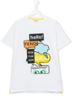 Fendi Kids Printed T-shirt, Size: 14 Yrs, White