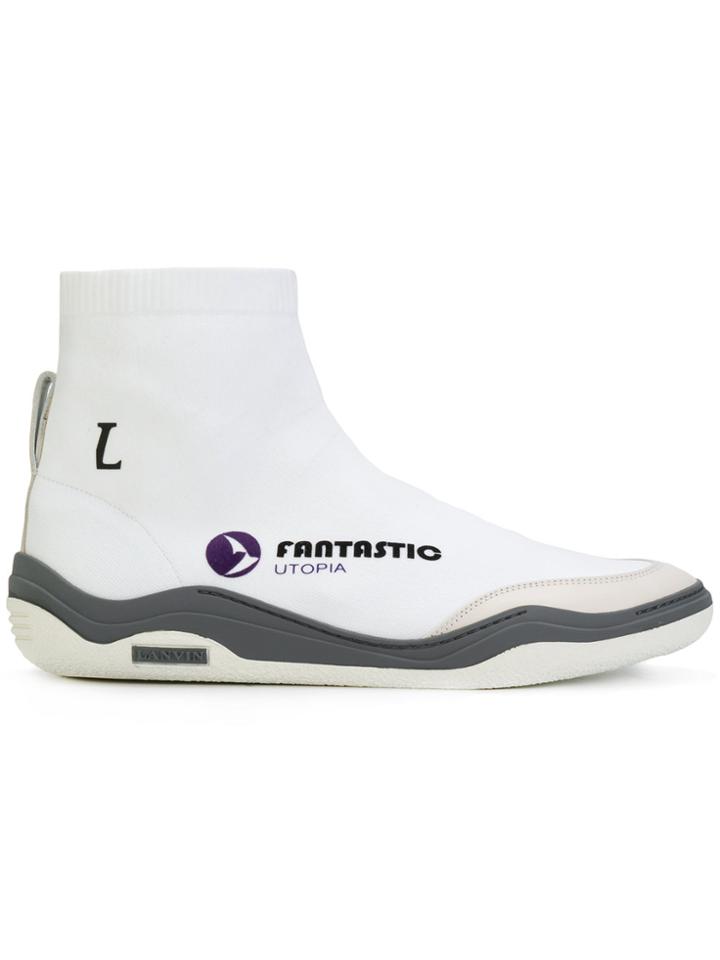 Lanvin Fantastic Utopia Sock Sneakers - White