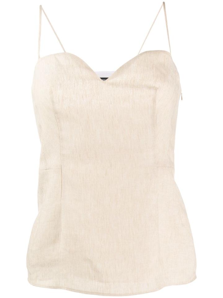 Theory Sweetheart Neck Top - Neutrals