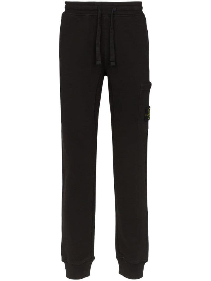 Stone Island Logo Patch Track Pants - Black