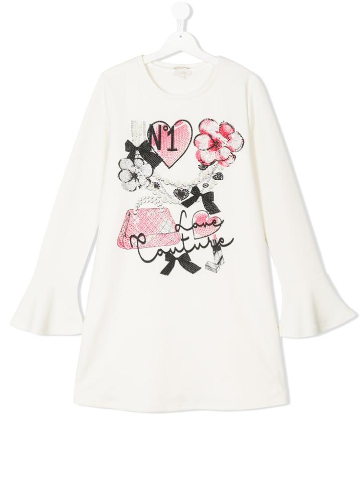 Miss Grant Kids Teen Crystal Embellished Dress - White