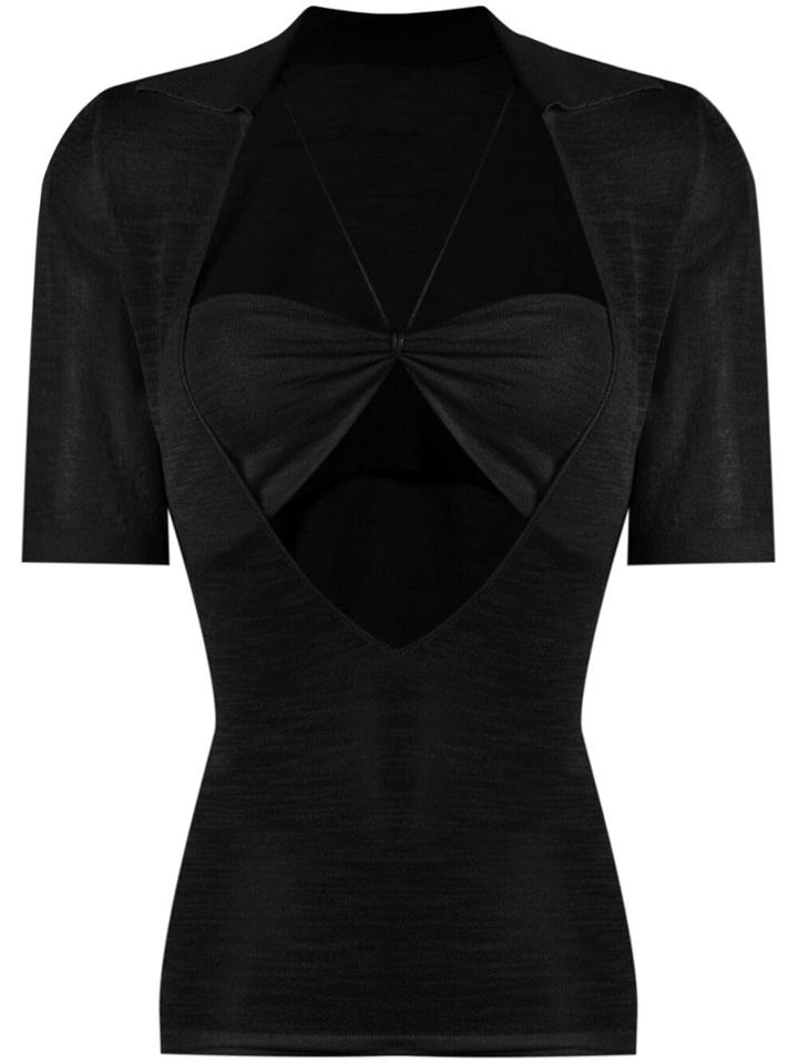 Jacquemus Bra Detail Fine Knit Top - Black