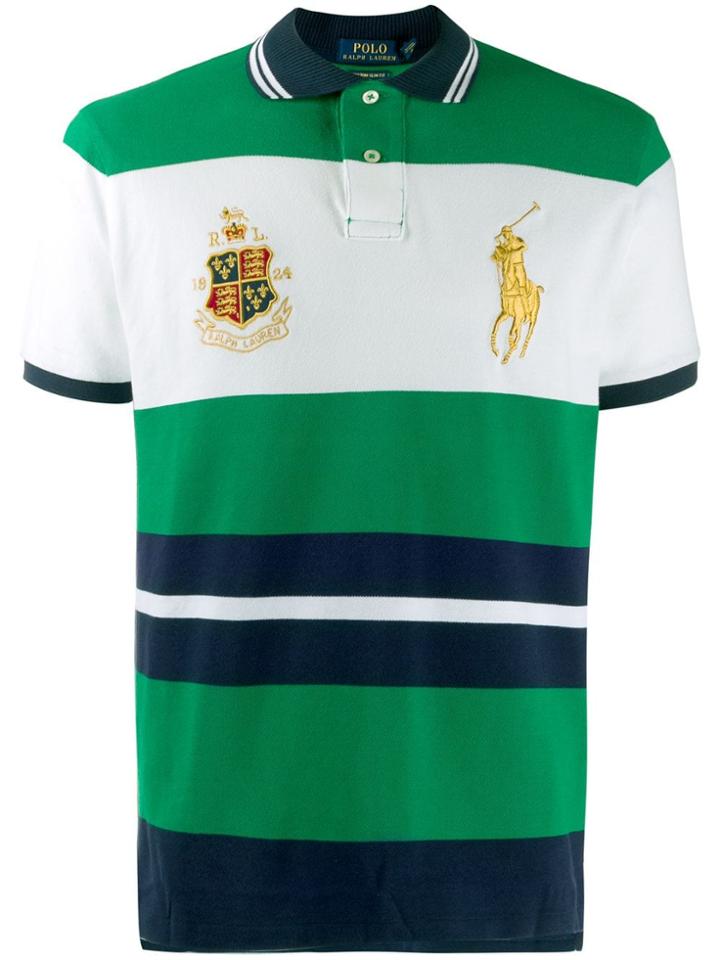 Polo Ralph Lauren Logo Colour-block Polo Shirt - Green