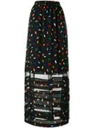 Sonia By Sonia Rykiel Printed Maxi Skirt, Women's, Size: 38, Black, Polyester/spandex/elastane
