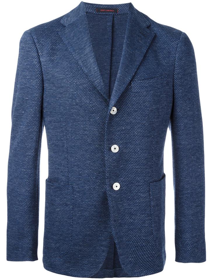 The Gigi Classic Blazer, Men's, Size: 48, Blue, Cotton/linen/flax/viscose/acetate