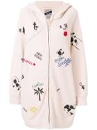 History Repeats Printed Zipped Sweat-cardigan - Pink & Purple