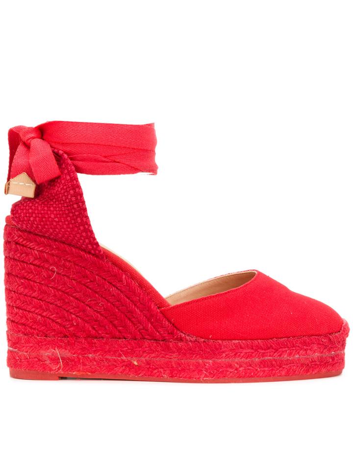 Castañer Carina Espadrille Wedges - Red