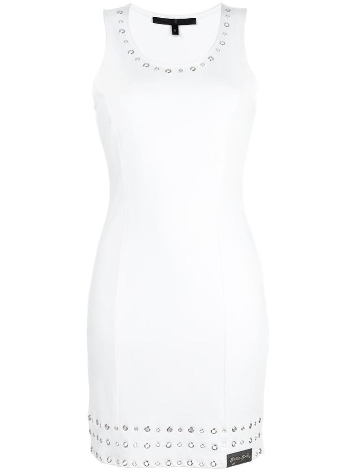 Philipp Plein Consus Mini Dress, Women's, Size: Large, White, Polyester/viscose/spandex/elastane