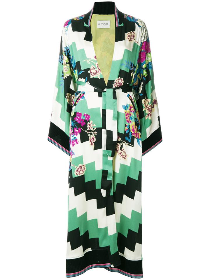 Etro Pegaso Printed Duster Coat - Multicolour