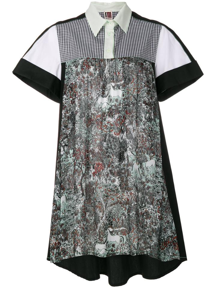 I'm Isola Marras Printed High Low Shirt Dress - Black