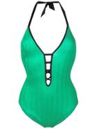 Missoni Mare Herringbone Cut-out Detail Swimsuit - Green