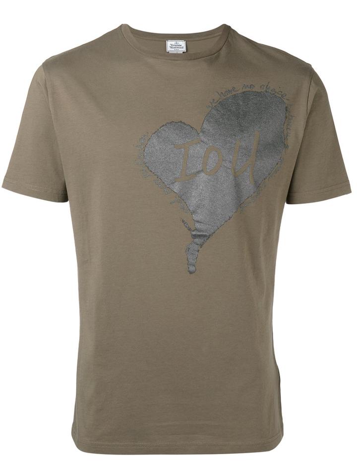 Vivienne Westwood Man Heart Print T-shirt, Men's, Size: Large, Green, Cotton