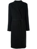 Helmut Lang Belted Mid Coat, Women's, Size: Large, Blue, Wool/cashmere/cotton/cupro
