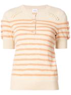 Barrie Striped Button Jumper - Yellow