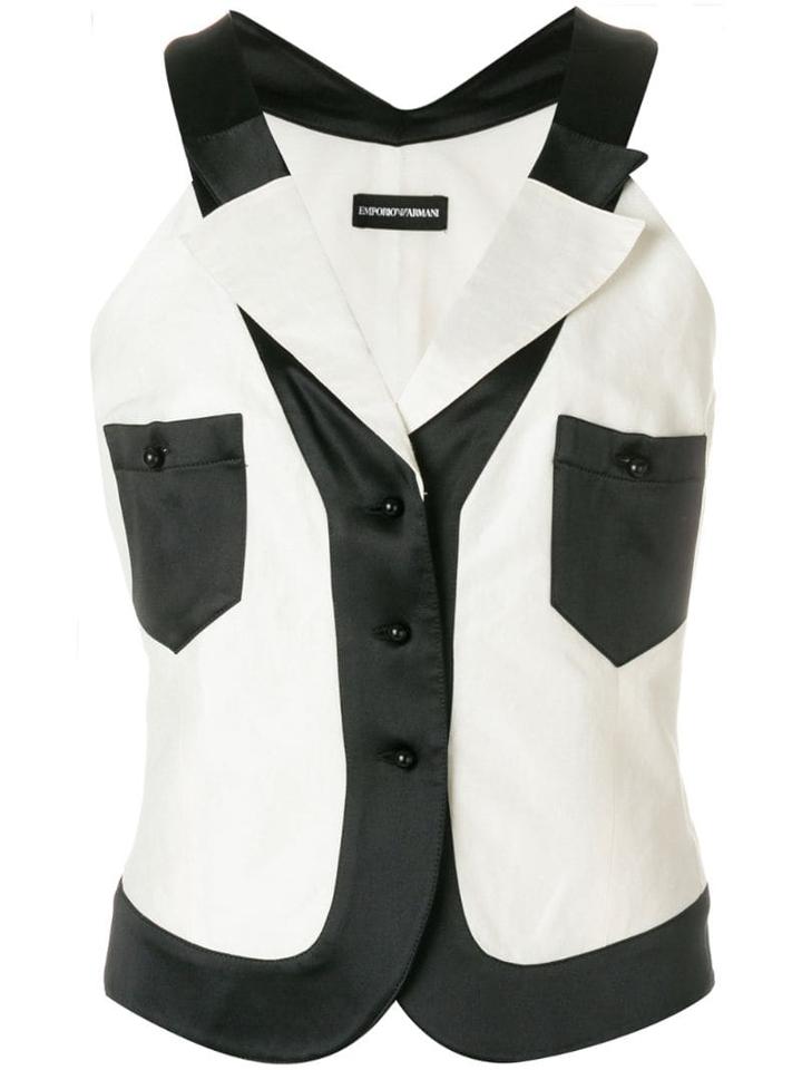 Giorgio Armani Pre-owned Layered Lapels Waistcoat - Black
