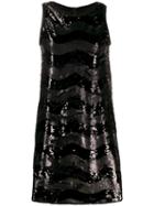 Ea7 Emporio Armani Sequin Shift Dress - Black