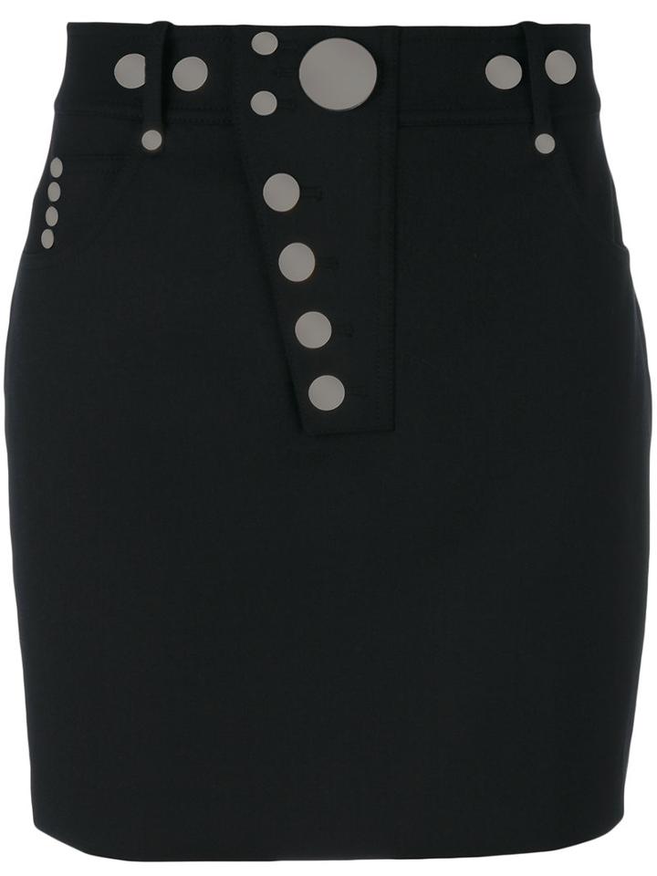 Alexander Wang - Multi Snap Mini Skirt - Women - Nylon/polyester/spandex/elastane/virgin Wool - 6, Black, Nylon/polyester/spandex/elastane/virgin Wool