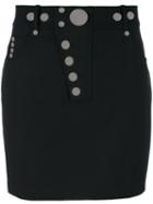 Alexander Wang - Multi Snap Mini Skirt - Women - Nylon/polyester/spandex/elastane/virgin Wool - 6, Black, Nylon/polyester/spandex/elastane/virgin Wool