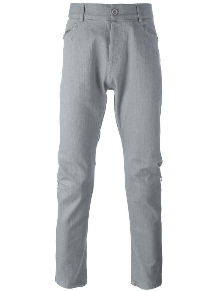 Unconditional Drop Crotch Cropped Trousers, Men's, Size: Medium, Grey, Cotton/spandex/elastane