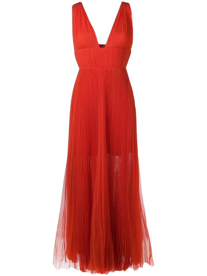 Maria Lucia Hohan Pleated Plunge Dress - Orange