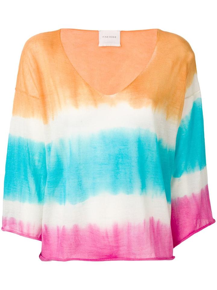 Fine Edge Cashmere Striped Top - Orange