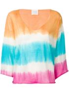 Fine Edge Cashmere Striped Top - Orange