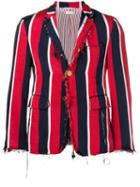 Thom Browne Wide Repp Stripe Sport Coat - Red