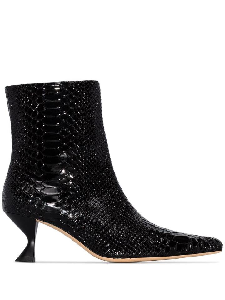 Kalda Silex 45mm Snakeskin-effect Boots - Black