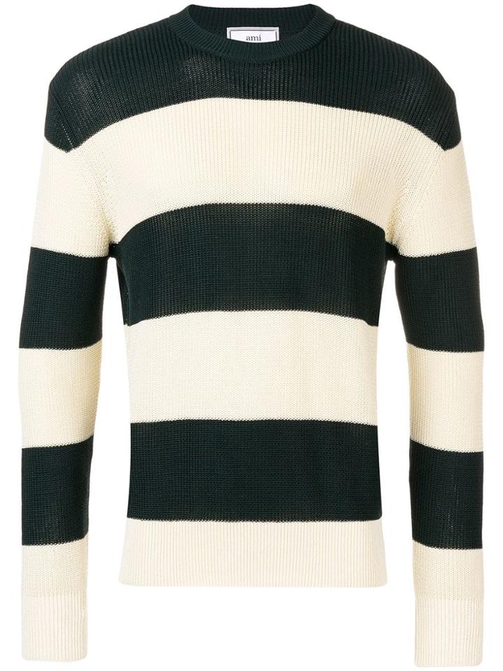 Ami Alexandre Mattiussi Striped Sweater - White