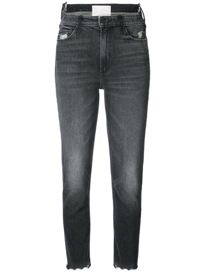Mother Cropped Skinny Jeans - Grey