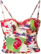 Christian Dior Vintage Mixed Print Bustier Top