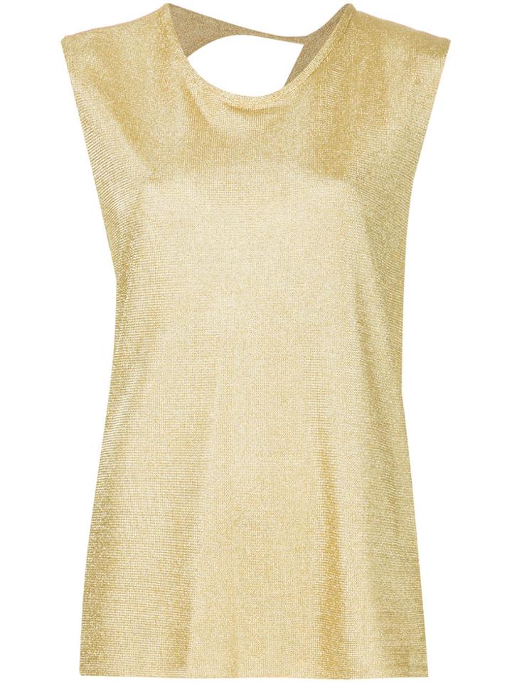 Kacey Devlin Back Cutout Vest - Metallic