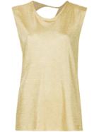 Kacey Devlin Back Cutout Vest - Metallic
