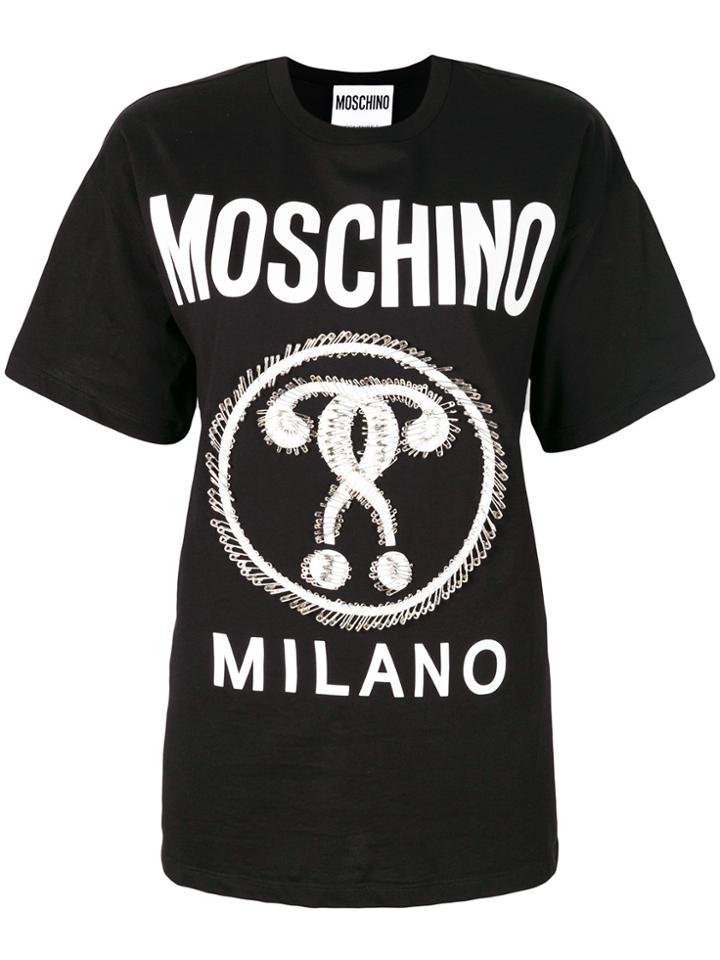 Moschino Safety Pin Logo T-shirt - Black