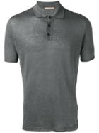 Roberto Collina Knit Polo Shirt, Men's, Size: 54, Grey, Linen/flax