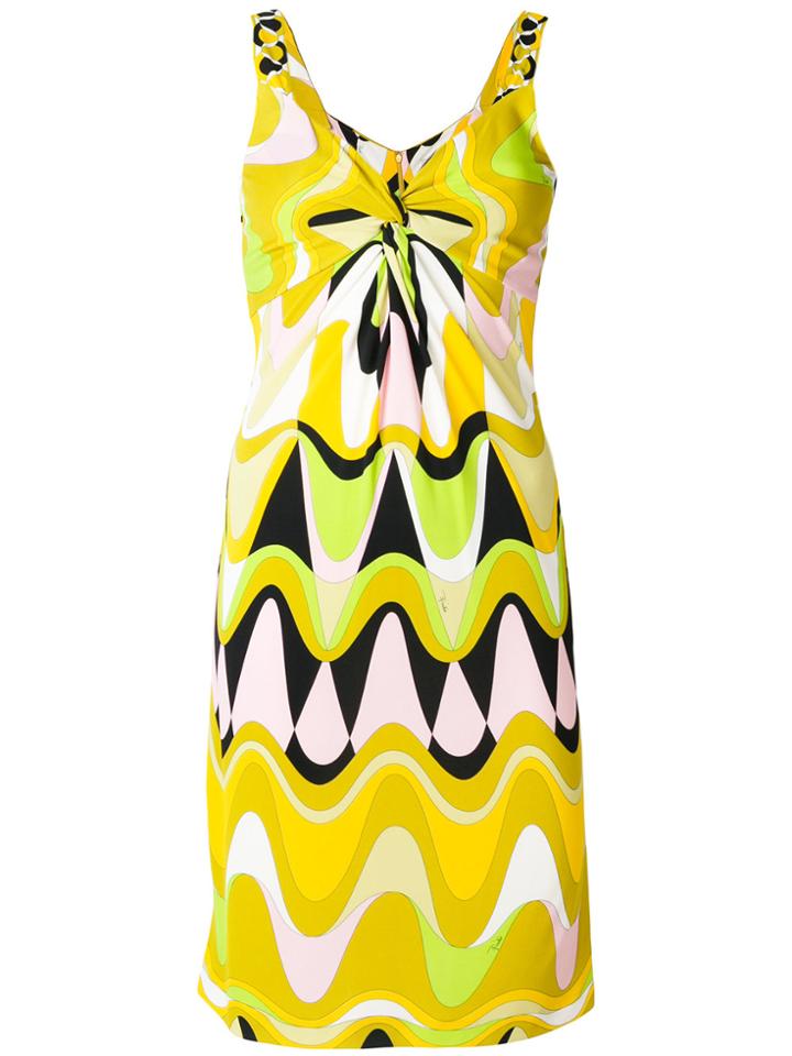 Emilio Pucci Patterned Fitted Dress - Yellow & Orange