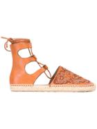 Red Valentino Studded Hummingbird Espadrilles - Brown