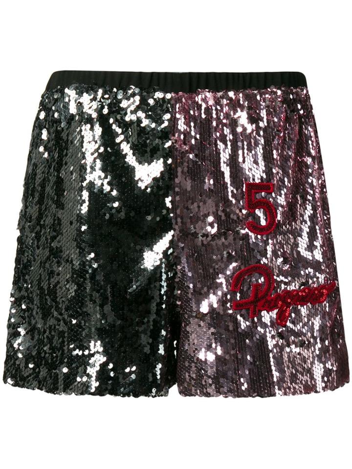 5 Progress Two Tone Sequin Shorts - Pink