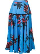 Roksanda Floral Print Ruffle Skirt - Blue