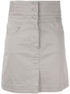 Chanel Pre-owned Cc Button High Waist Skirt - Grey